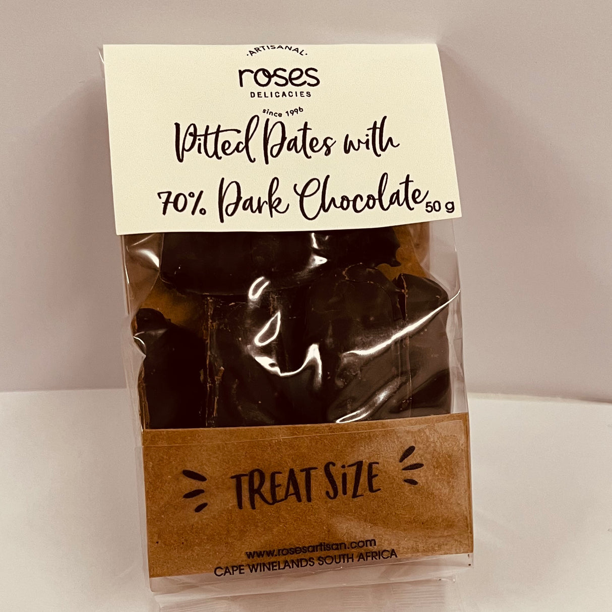 Pitted Dates with 70% Dark Chocolate 50g Treat Size