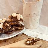 Chocolate Bark  with Peanuts, Salted Caramel and Vanilla Mallow