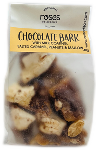 Chocolate Bark  with Peanuts, Salted Caramel and Vanilla Mallow